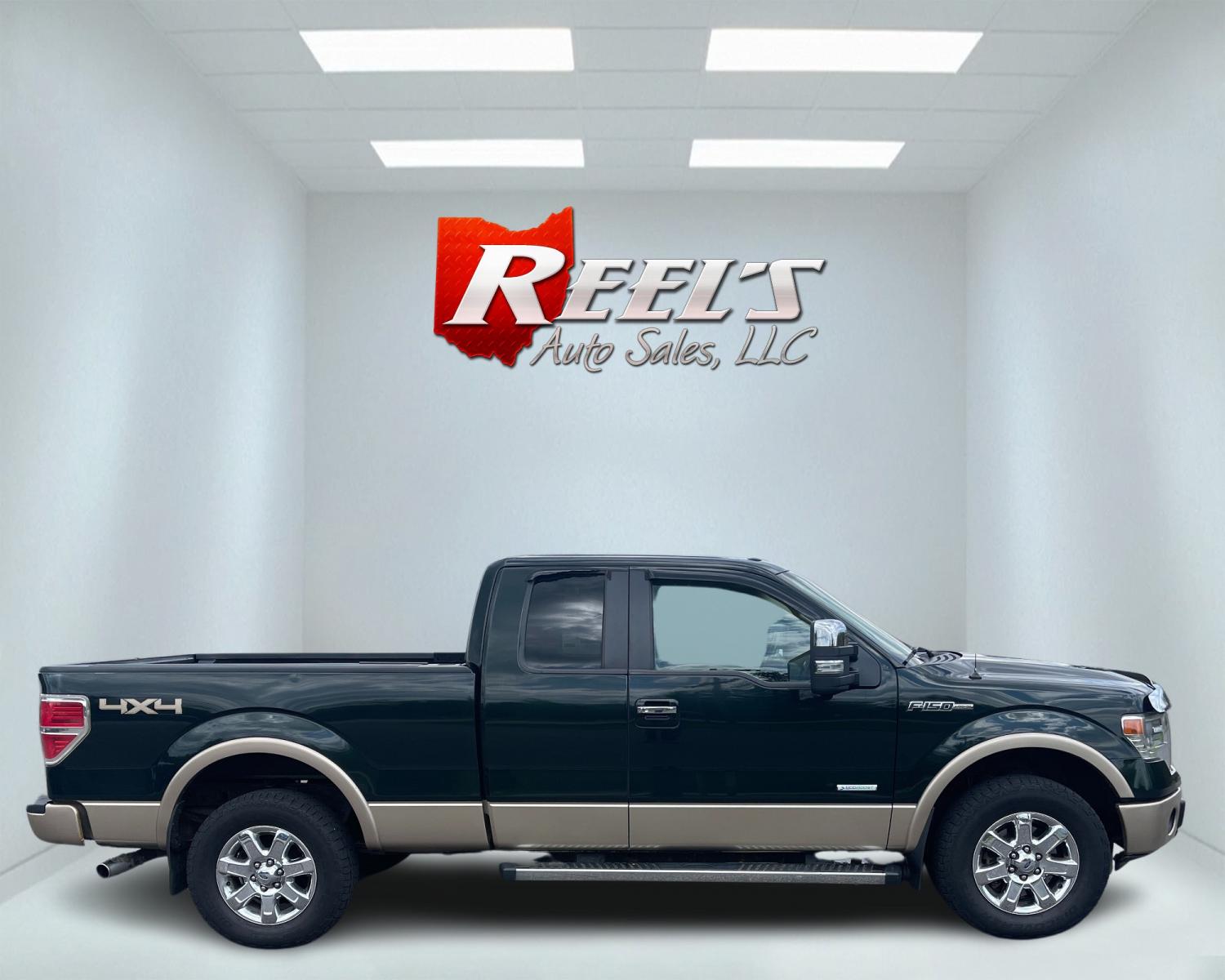 2014 Green /Tan Ford F-150 Lariat SuperCab 6.5-ft. Bed 4WD (1FTFX1ET7EF) with an 3.5L V6 TWIN TURBO engine, 6-Speed Automatic transmission, located at 547 E. Main St., Orwell, OH, 44076, (440) 437-5893, 41.535435, -80.847855 - This 2014 Ford F-150 Lariat SuperCab with the 3.5 EcoBoost engine and 6-speed automatic transmission is a well-equipped truck designed for both comfort and performance. Key features include HID headlights, a backup camera with sensors, a power moonroof, and a premium Sony sound system. For extended - Photo #4